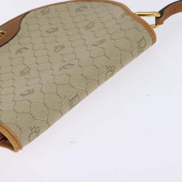 DIOR Honeycomb Canvas Shoulder Bag Pvc Beige Gold - Picture 6 of 12